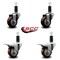 Service Caster 3'' Maroon Poly Swivel 1-1/4'' Expanding Stem Caster Set 2 Total Lock Brakes, 4PK SCC-EXTTL20S314-PPUB-MRN-2-S-2-114 - alternate 2